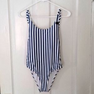 Navy & White Striped Bathing Suit - New with tags!